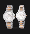 Alexandre Christie AC 8524 BTRSL Couple Silver Dial Dual Tone Stainless Steel Strap-0