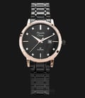 Alexandre Christie Classic AC 8528 LD BBRBA Ladies Black Dial Rose Gold Case Stainless Steel Strap-0