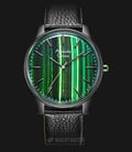 Alexandre Christie Signature AC 8532 MH LIGGN Green Theme Dial Black Leather Strap-0