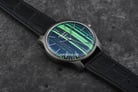 Alexandre Christie Signature AC 8532 MH LIGGN Green Theme Dial Black Leather Strap-4