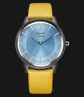 Alexandre Christie Signature AC 8532 MH LIGSLYL Watch Blue Dial Yellow Leather Strap-0