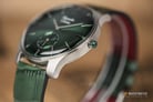 Alexandre Christie AC 8532 MS LSSGN Signature Men Green Sunray Dial Green Leather Strap-3