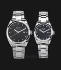 Alexandre Christie AC 8534 BSSBA Couple Black Dial Stainless Steel Strap-0