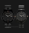 Alexandre Christie AC 8536 BIPBARG Couple Black Dial Black Stainless Steel Strap-0