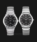 Alexandre Christie Classic AC 8538 BSSBA Couple Black Dial Stainless Steel Strap-0