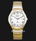Alexandre Christie Classic AC 8538 MD BCGSL Men White Dial Light Gold Stainless Steel Strap-0