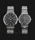 Alexandre Christie AC 8539 BSSBA Couple Black Dial Stainless Steel Strap-0
