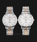 Alexandre Christie AC 8543 BTRSL Couple White Dial Dual Tone Stainless Steel Strap-0
