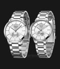 Alexandre Christie AC 8546 BSSSL Couple Silver Dial Stainless Steel Strap-0