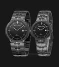 Alexandre Christie AC 8547 BIPBA Couple Black Dial Black Stainless Steel Strap-0