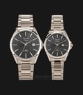 Alexandre Christie AC 8552 BCGBA Couple Black Dial Light Taupe Stainless Steel Strap-0