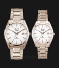 Alexandre Christie AC 8554 BCGSL Couple White Dial Stainless Steel Strap-0