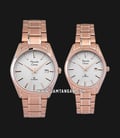 Alexandre Christie AC 8554 BRGSL Couple White Dial Rose Gold Stainless Steel Strap-0