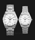 Alexandre Christie AC 8554 BSSSL Couple White Dial Stainless Steel Strap-0