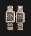 Alexandre Christie AC 8555 BCGBA Couple Black Dial Light Taupe Stainless Steel Strap-0