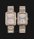 Alexandre Christie AC 8555 BCGCN Couple Light Taupe Dial Light Taupe Stainless Steel Strap-0
