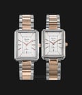 Alexandre Christie AC 8555 BTRSL Couple White Dial Dual Tone Stainless Steel Strap-0