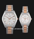 Alexandre Christie AC 8560 BTRSL Classic Steel Couple Silver Dial Dual Tone Stainless Steel Strap-0