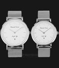 Alexandre Christie Simple Life AC 8566 BSSSL Couple White Dial Stainless Steel Strap-0