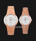 Alexandre Christie AC 8568 BRGSL Couple Silver Dial Rose Gold Stainless Steel Strap-0