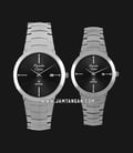 Alexandre Christie AC 8568 BSSBA Couple Black Dial Stainless Steel Strap-0