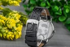 Alexandre Christie AC 8575 LS LSSSL Ladies Silver Dial Black Leather Strap-5