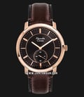 Alexandre Christie AC 8576 MS LRGBO Man Brown Dial Brown Leather Strap-0