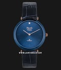 Alexandre Christie AC 8577 LH LURBU Ladies Blue Dial Blue Leather Strap-0