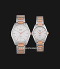 Alexandre Christie Classic Steel AC 8579 BTRSL Couple White Dial Dual Tone Stainless Steel Strap-0