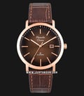 Alexandre Christie AC 8581 MD LRGBO Classic Steel Man Brown Sunray Dial Brown Leather Strap-0