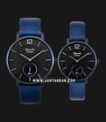 Alexandre Christie AC 8590 LIUBA Couple Black Dial Blue Leather Strap-0