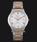 Alexandre Christie AC 8593 MD BTRSL Man White Dial Dual Tone Stainless Steel-0