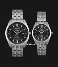 Alexandre Christie AC 8595 BSSBA Couple Black Dial Silver Stainless Steel Strap-0