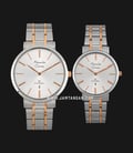 Alexandre Christie AC 8597 BTRSL Couple Silver Dial Dual Tone Stainless Steel Strap-0