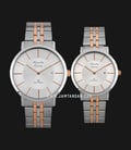 Alexandre Christie AC 8598 BTRSL Couple Silver Dial Dual Tone Stainless Steel Strap-0