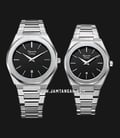 Alexandre Christie AC 8600 BSSBA Couple Black Dial Stainless Steel Strap-0