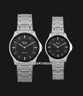Alexandre Christie AC 8605 BSSBA Couple Black Dial Stainless Steel Strap-0