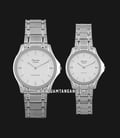 Alexandre Christie AC 8605 BSSSL Couple Silver Dial Stainless Steel Strap-0