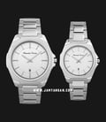 Alexandre Christie AC 8611 BSSSL Couple Silver Dial Stainless Steel Strap-0