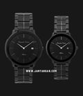 Alexandre Christie Asteria AC 8615 BIPBA Couple Black Dial Black Stainless Steel Strap-0