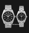 Alexandre Christie Classic Steel AC 8618 BSSBA Couple Black Dial Stainless Steel Strap-0