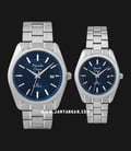 Alexandre Christie Classic Steel AC 8618 BSSBU Couple Blue Dial Stainless Steel Strap-0