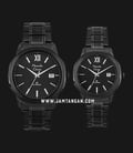 Alexandre Christie AC 8619 BIPBA Classic Steel Couple Black Dial Black Stainless Steel Strap-0