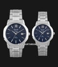Alexandre Christie AC 8619 BSSBU Classic Steel Couple Blue Dial Stainless Steel Strap-0