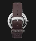 Alexandre Christie AC 8625 MH LSSSL Classic Steel Men Silver Dial Dark Brown Leather Strap-2