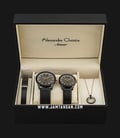 Alexandre Christie Eternity AC 8664 M/LH LIPBARG Couple Black Dial Black Leather Strap-1