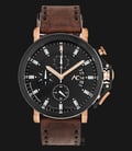 Alexandre Christie Night Vision AC 9200 NM CLBRBA Chronograph Black Dial Brown Leather Strap-0