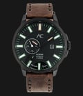 Alexandre Christie AC 9202 NM ALIPBAGN Night Vision Automatic Black Dial Brown Leather Strap-0