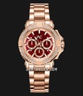 Alexandre Christie AC 9205 BF BRGREDR Ladies Red Dial Rose Gold Stainless Steel Strap-0