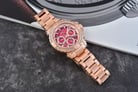Alexandre Christie AC 9205 BF BRGREDR Ladies Red Dial Rose Gold Stainless Steel Strap-6